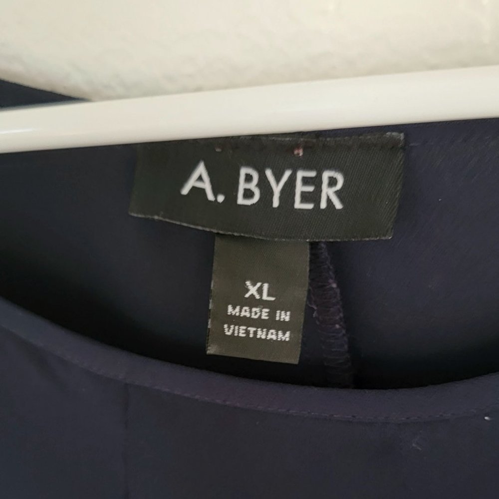A. BYER Blue Dolman Blouse 100% Polyester Size XL - Picture 4 of 6